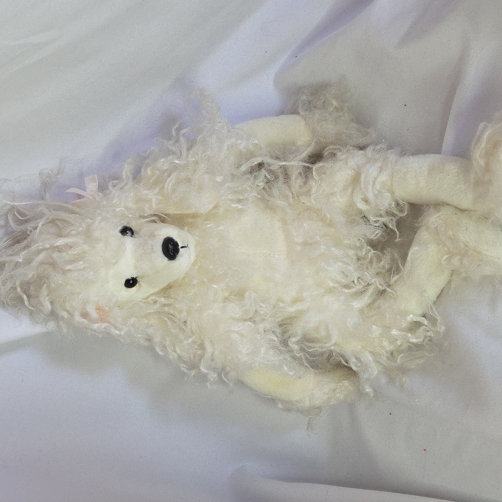 Russ Berries Standard Poodle Plush Candide floppy dog pink bows 14"